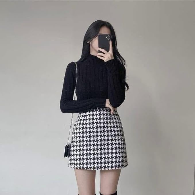 CRAMPLE Women Skirt Shorts High Waist Skater Shorts Irregular Warm Thick Mini Feminino