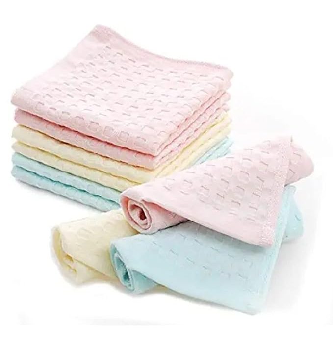 Khillayox 100% Cotton Small Size Handkerchief/Rumal/Face Towel for Kids, Women, Girls and Baby | Extra Soft And Super Absorbent Handkerchieves For Women's - Set of 6 & 12