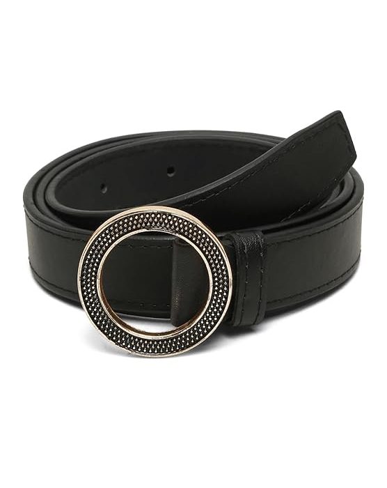 TYBELT Women's Adjustable Vegan Leather Belt (Black) | Belt for Jeans| Ladies belt for women Any Occasion | Waist Belt for Women up to 38 Inches_062