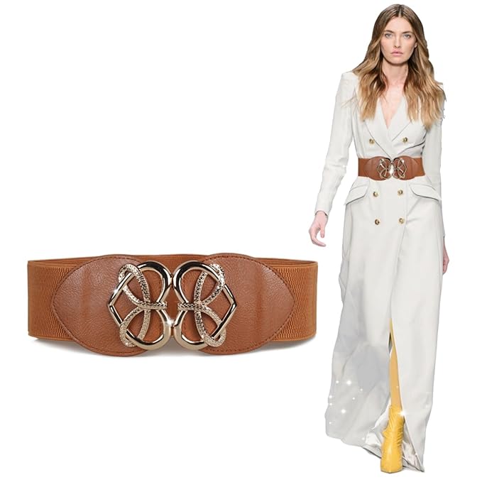 Sunkizzrs Waist Belt Womens for Dress - Stretchable Belts for Women Stylish - Broad/Fancy/Embellished Belts for Women - Waist Rhinestone Ladies Designer Waistband Belt For Skirt