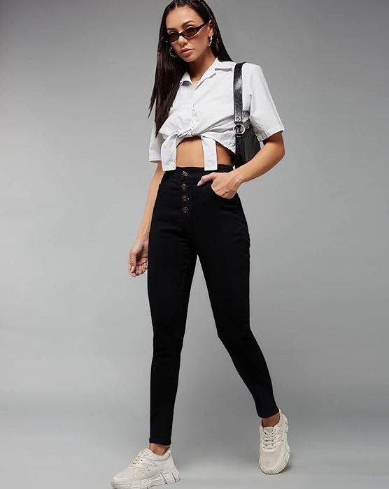 Miss Chase Women's Skinny Fit High/Mid Rise Regular Length Stretchable Denim Jeans