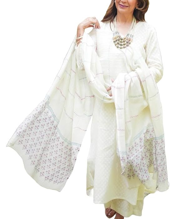 ANNI DESIGNER Women's Rayon Blend Printed Straight Kurta with Pant & Dupatta
