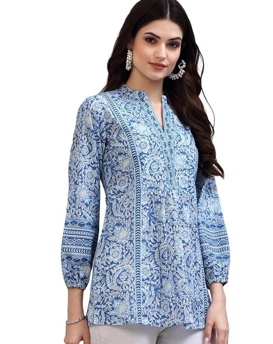 Rytras Women's Floral Printed Cotton Regular Fit Top