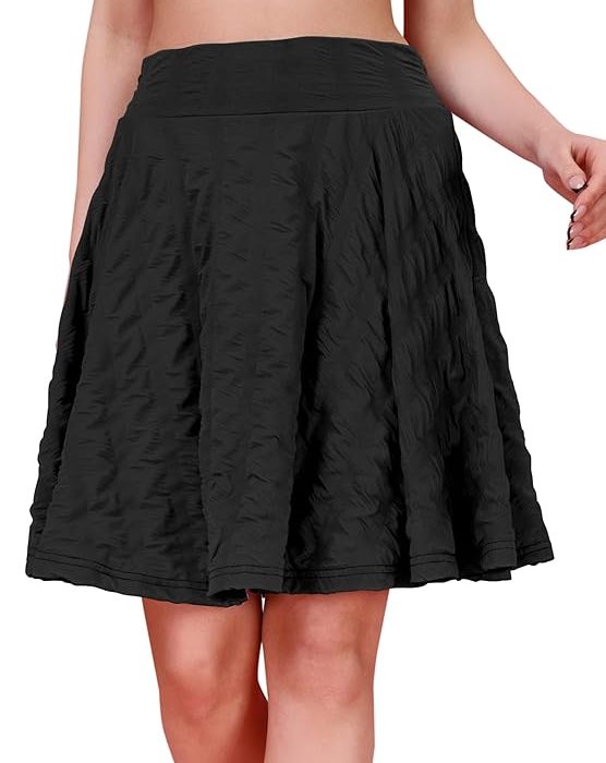 Mehrang Girl's/Women's Classic Stretchy All Time Trendy Skater Skirt with Attached Inner Shorts and Flared Inskirt