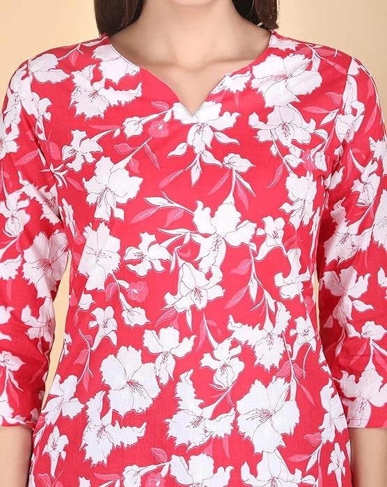 PIDAVLIYA'S Indian Women's Tunics Tops Cotton Hand Block Printed Short Kurti Kurta Shirt Top for Women