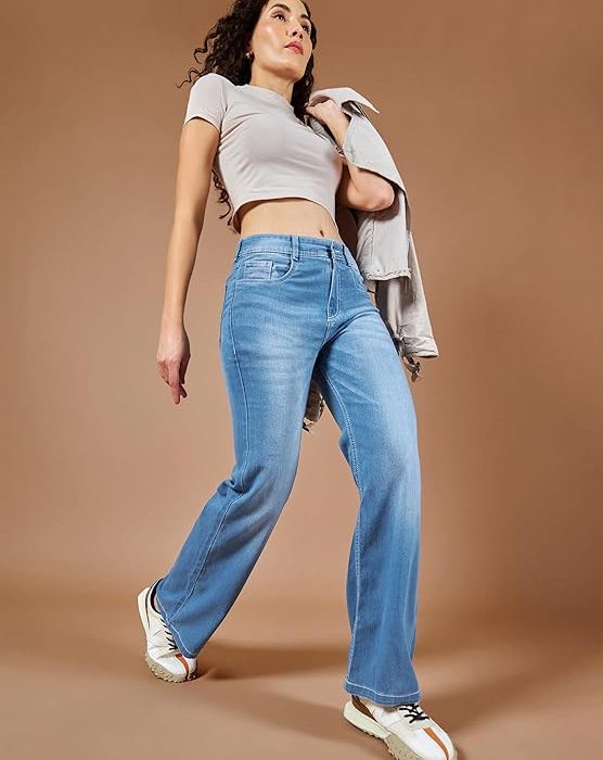 Miss Chase Women's Wide Leg Mid Rise Jeans