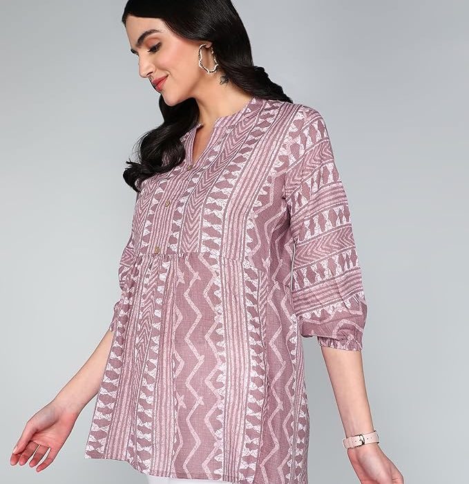 itshe Summer wear Print Cotton Short Kurti for Women Printed Tunics Cotton Office Kurt